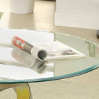 Sele Contemporary Silver 38-inch Glass Coffee Table by Furniture of America