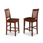 East West Furniture 5 Piece Counter Height Dining Table Set- a Square Table and 4 Kitchen Chairs, Mahogany(Seat Type Options)