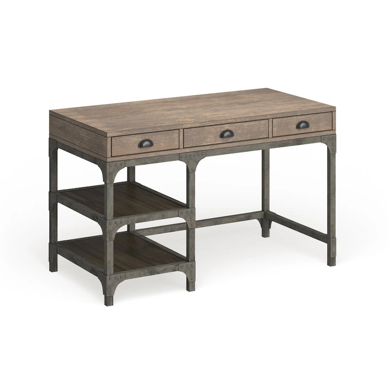 Acme Furniture Gorden Weathered Oak and Antique Silver Desk