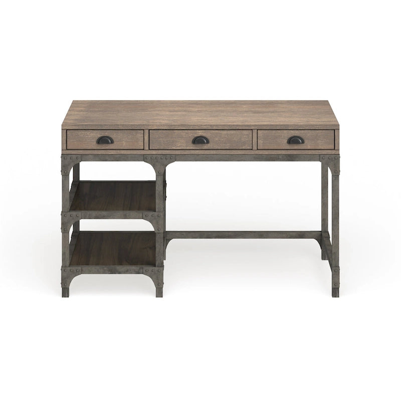 Acme Furniture Gorden Weathered Oak and Antique Silver Desk
