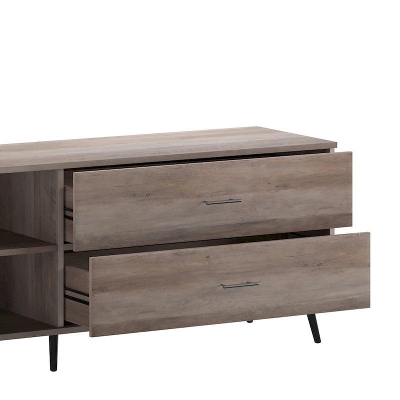 TV Stand for up to 60 TV's with Adjustable Shelf and Storage Drawers