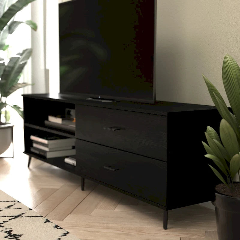 TV Stand for up to 60 TV's with Adjustable Shelf and Storage Drawers