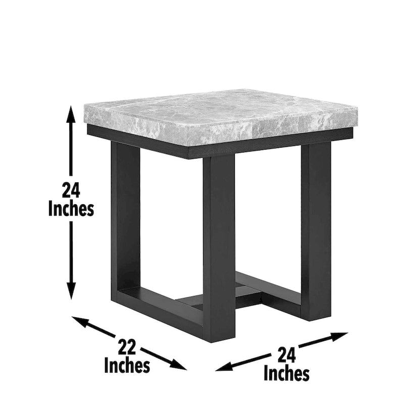 Steve Silver Ludlow Gray Marble Top Side Table