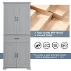 Bathroom Storage Cabinet with Doors and Drawer Multiple Storage Space Adjustable Shelf