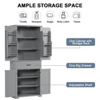 Bathroom Storage Cabinet with Doors and Drawer Multiple Storage Space Adjustable Shelf