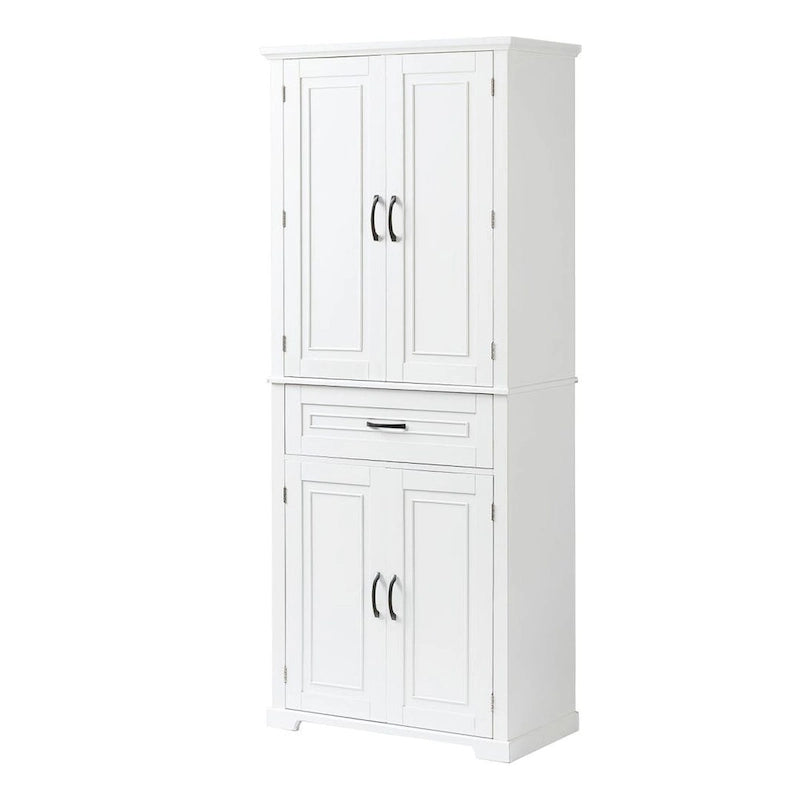 Bathroom Storage Cabinet with Doors and Drawer Multiple Storage Space Adjustable Shelf