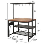 47 Kitchen Island Table Microwave Stand Oven Shelf with Storage - 47D x 28W x 72H