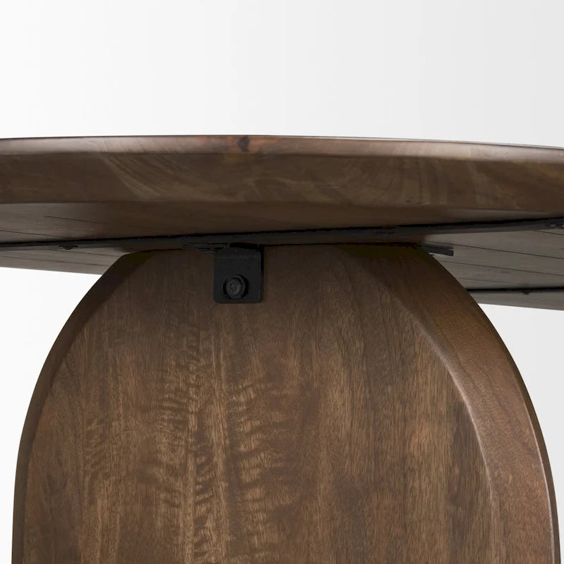 Isla Oval Dining Table w/Dark Brown Wood Top & Arched Legs - 86.5L x 39.0W x 30.0H