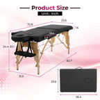 Matthew Black Portable Folding Massage Table with Adjustable Height, Armrests and Respiratory Pillow
