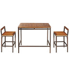 3 PCS Patio Rattan Wicker Bar Dining Furniture Set