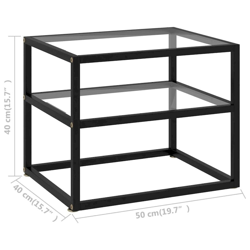 vidaXL Console Table Transparent 19.7x15.7x15.7 Tempered Glass - 19.7 x 15.7 x 15.7