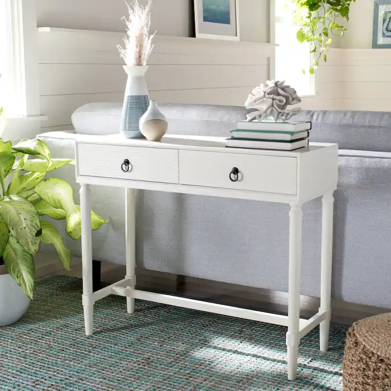 SAFAVIEH Barbra 2-Drawer Console Table - 35.5 W x 13 L x 29.5 H - 36Wx13Dx30H