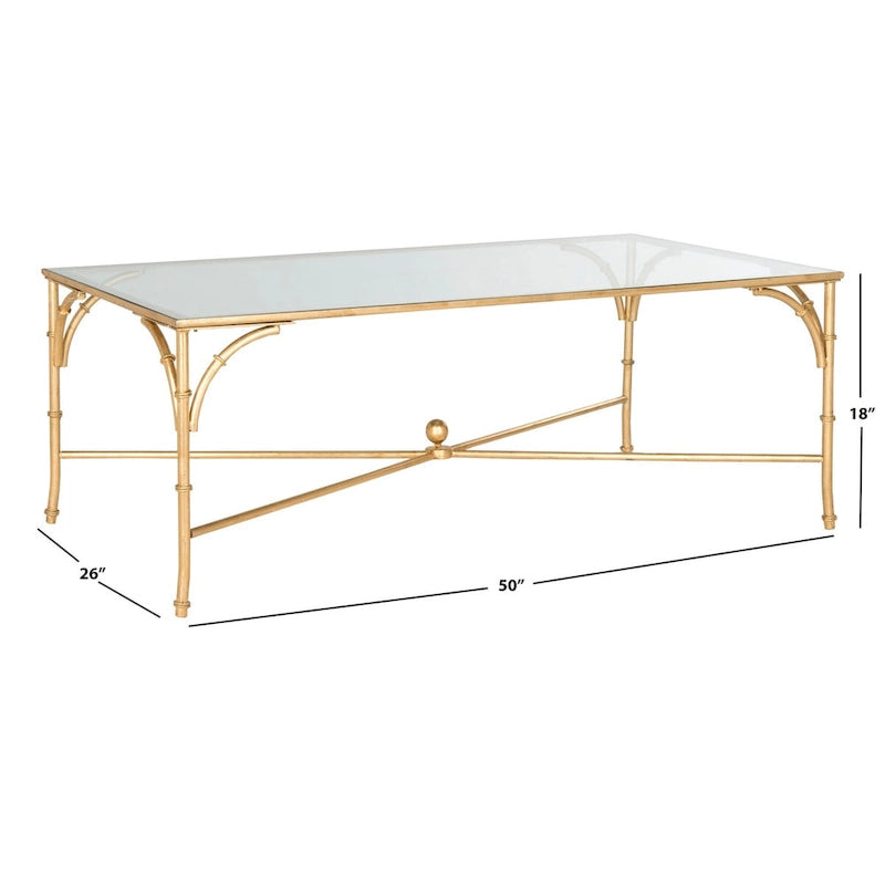SAFAVIEH Telke Gold Coffee Table - 50 x 26 x 18 - 50Wx26Dx18H