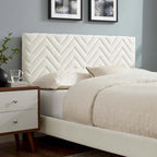 Leah Chevron Tufted Performance Velvet Queen Platform Bed