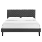 Leah Chevron Tufted Performance Velvet Queen Platform Bed