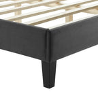 Leah Chevron Tufted Performance Velvet Queen Platform Bed