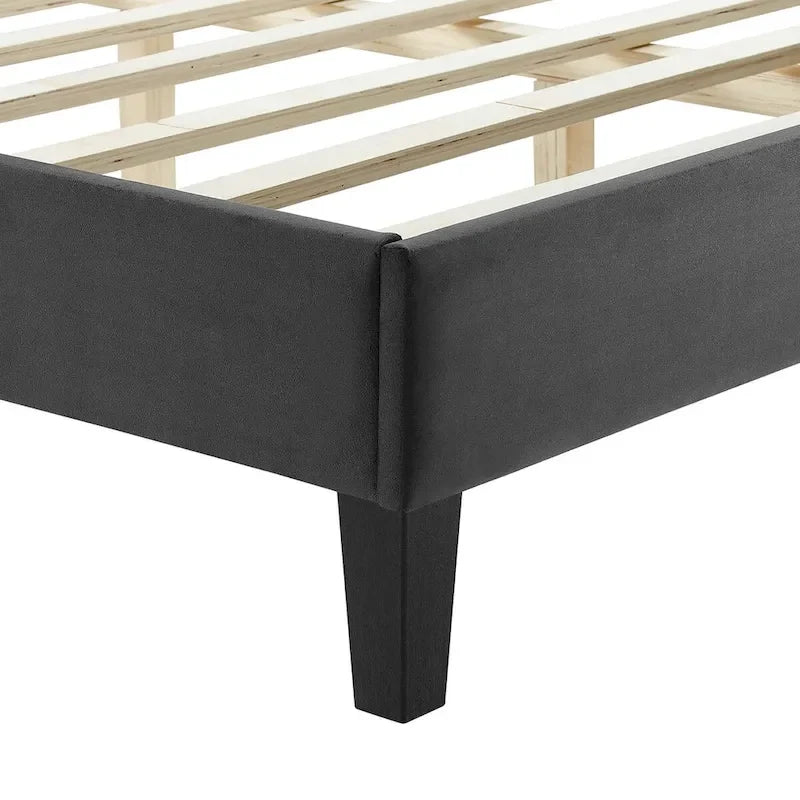 Leah Chevron Tufted Performance Velvet Queen Platform Bed