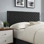 Leah Chevron Tufted Performance Velvet Queen Platform Bed