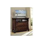 Chelsey 4 Piece Brown Cherry Traditional Storage Sleigh Platform Bedroom Set