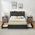 Bed Frame with 2 Storage Drawers and Charging Station