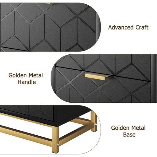 3 Drawer Dresser, with Metal Legs
