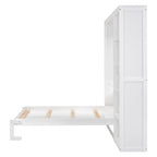Full Size Murphy Bed Wall Bed with Shelves,Frame Bed