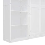Full Size Murphy Bed Wall Bed with Shelves,Frame Bed