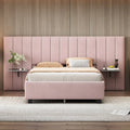 Nestfair Full Size Upholstered Platform Bed with Big Headboard