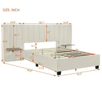 Nestfair Full Size Upholstered Platform Bed with Big Headboard