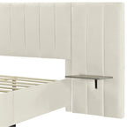Nestfair Full Size Upholstered Platform Bed with Big Headboard
