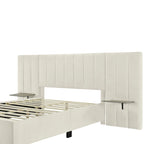 Nestfair Full Size Upholstered Platform Bed with Big Headboard