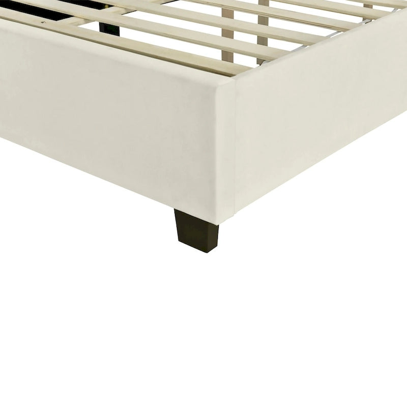 Nestfair Full Size Upholstered Platform Bed with Big Headboard