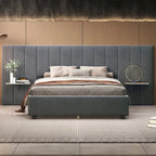 Nestfair Full Size Upholstered Platform Bed with Big Headboard