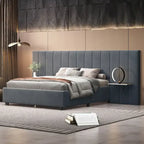 Nestfair Full Size Upholstered Platform Bed with Big Headboard