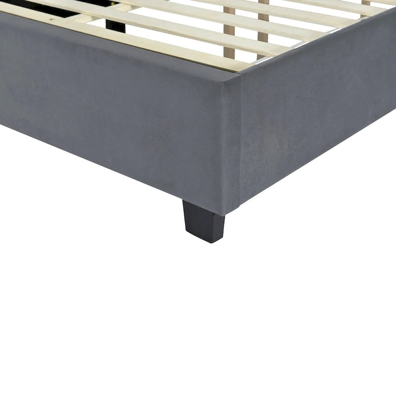 Nestfair Full Size Upholstered Platform Bed with Big Headboard