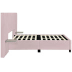 Nestfair Full Size Upholstered Platform Bed with Big Headboard