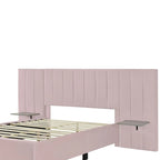 Nestfair Full Size Upholstered Platform Bed with Big Headboard