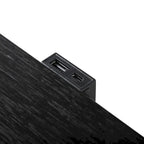 Furniture of America Alaric Modern Black Solid Wood 3-Piece Bed and 2 Nightstand Bedroom Set With LED Headboard