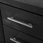 Furniture of America Alaric Modern Black Solid Wood 3-Piece Bed and 2 Nightstand Bedroom Set With LED Headboard