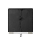 Furniture of America Alaric Modern Black Solid Wood 3-Piece Bed and 2 Nightstand Bedroom Set With LED Headboard