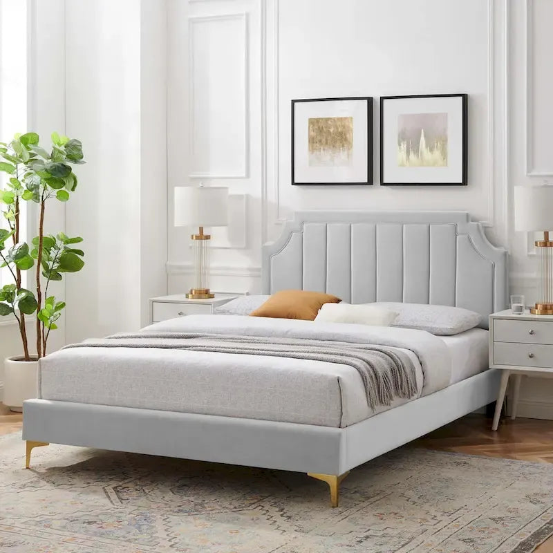 Sienna Performance Velvet Twin Platform Bed