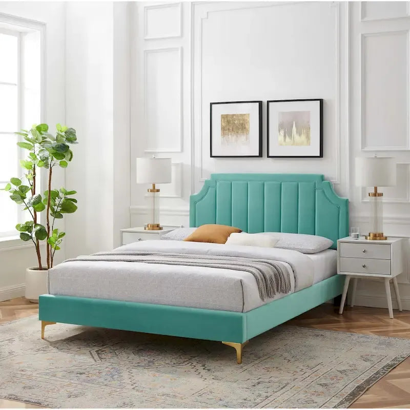 Sienna Performance Velvet Twin Platform Bed