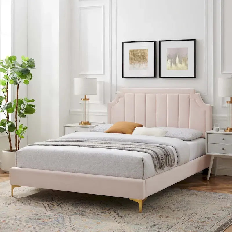 Sienna Performance Velvet Twin Platform Bed