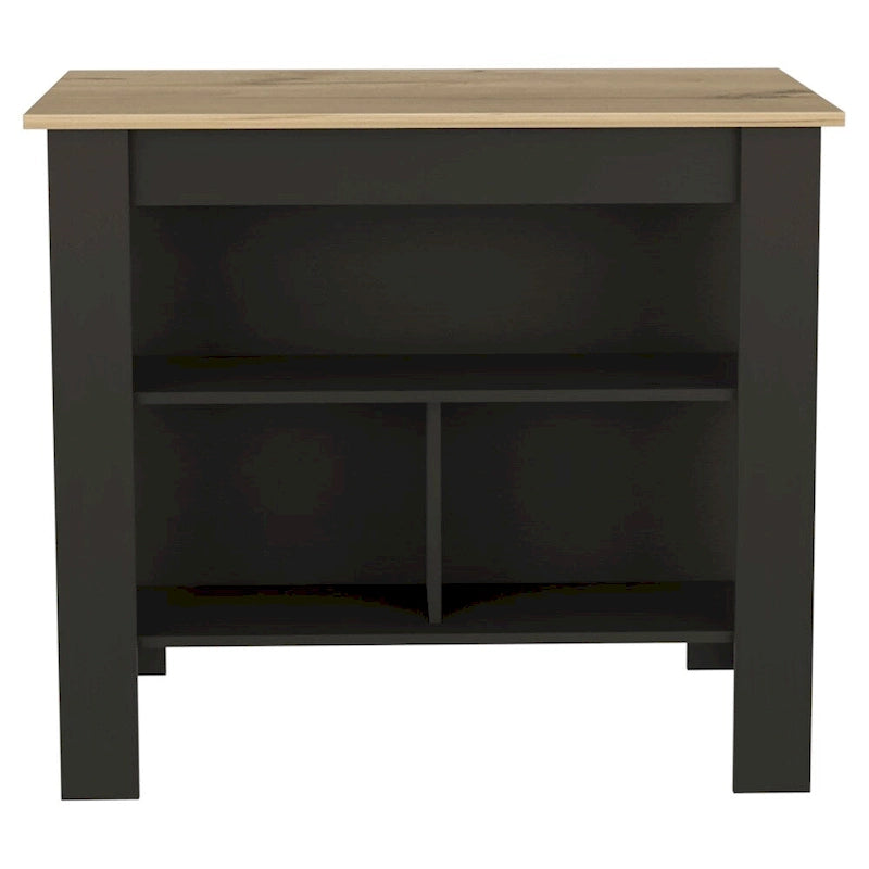 40.5 in. W Wood Kitchen Island Dining Table with 3 Shelves