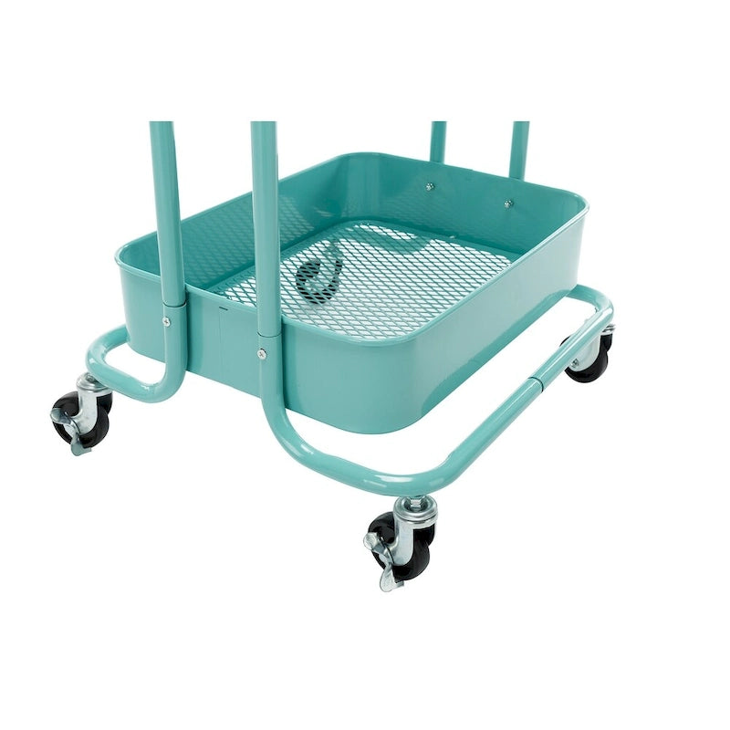 4-Tier Metal Utility Cart with Wheels Storage Shelves Organizer - 17.7x13.7x42.9