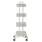 4-Tier Metal Utility Cart with Wheels Storage Shelves Organizer - 17.7x13.7x42.9