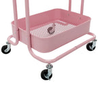 4-Tier Metal Utility Cart with Wheels Storage Shelves Organizer - 17.7x13.7x42.9