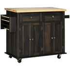 2024 NEW Modern Rolling Kitchen Island Cart with Spice Rack