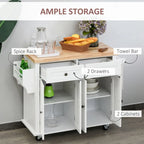 2024 NEW Modern Rolling Kitchen Island Cart with Spice Rack