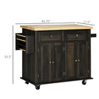 2024 NEW Modern Rolling Kitchen Island Cart with Spice Rack